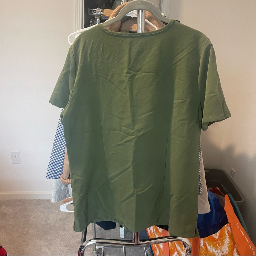 Figs Scrub Top sz Large Green Medical Nursing Hospital Catarina Comfort Work - Picture 5 of 5